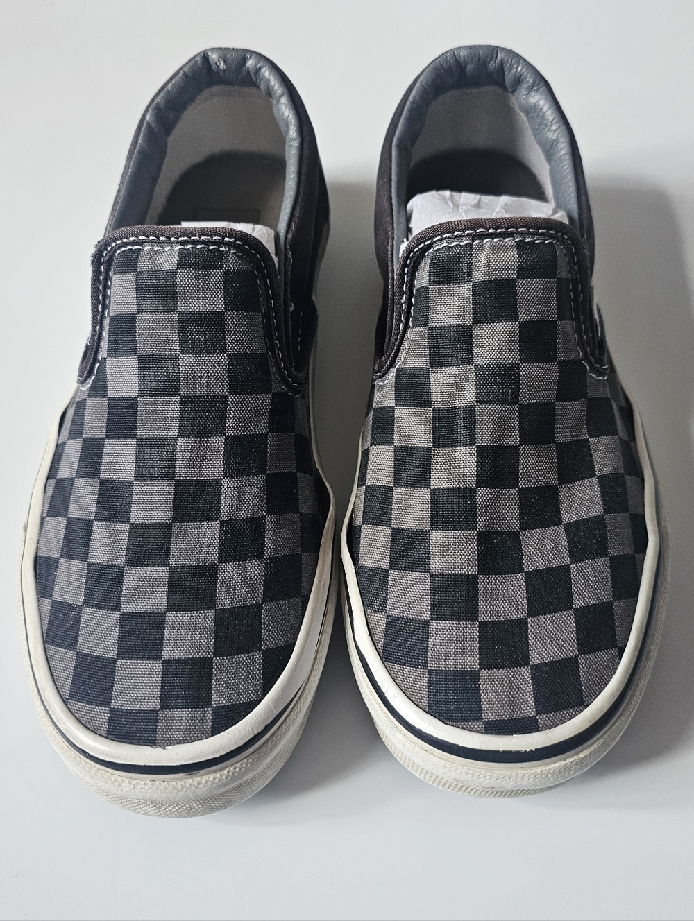 Vans Shoes Womens 6.5 Off The Wall Classic Check Slip On Loafer Black Gray